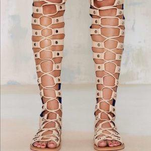 Jeffery Campbell Thigh High Lace Up Sandals